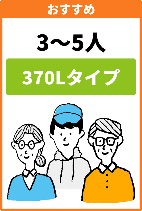 おすすめ 3〜5人 370Lタイプ