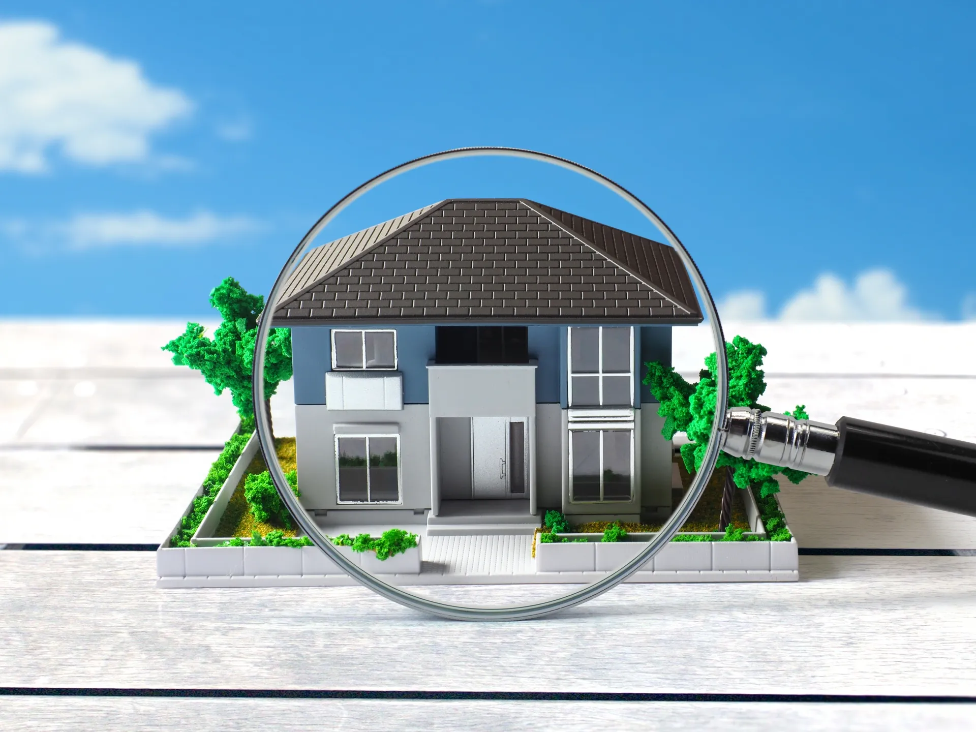 一軒家の模型を撮影した画像